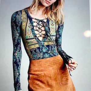 Free People ‘Aloha’ tie front top